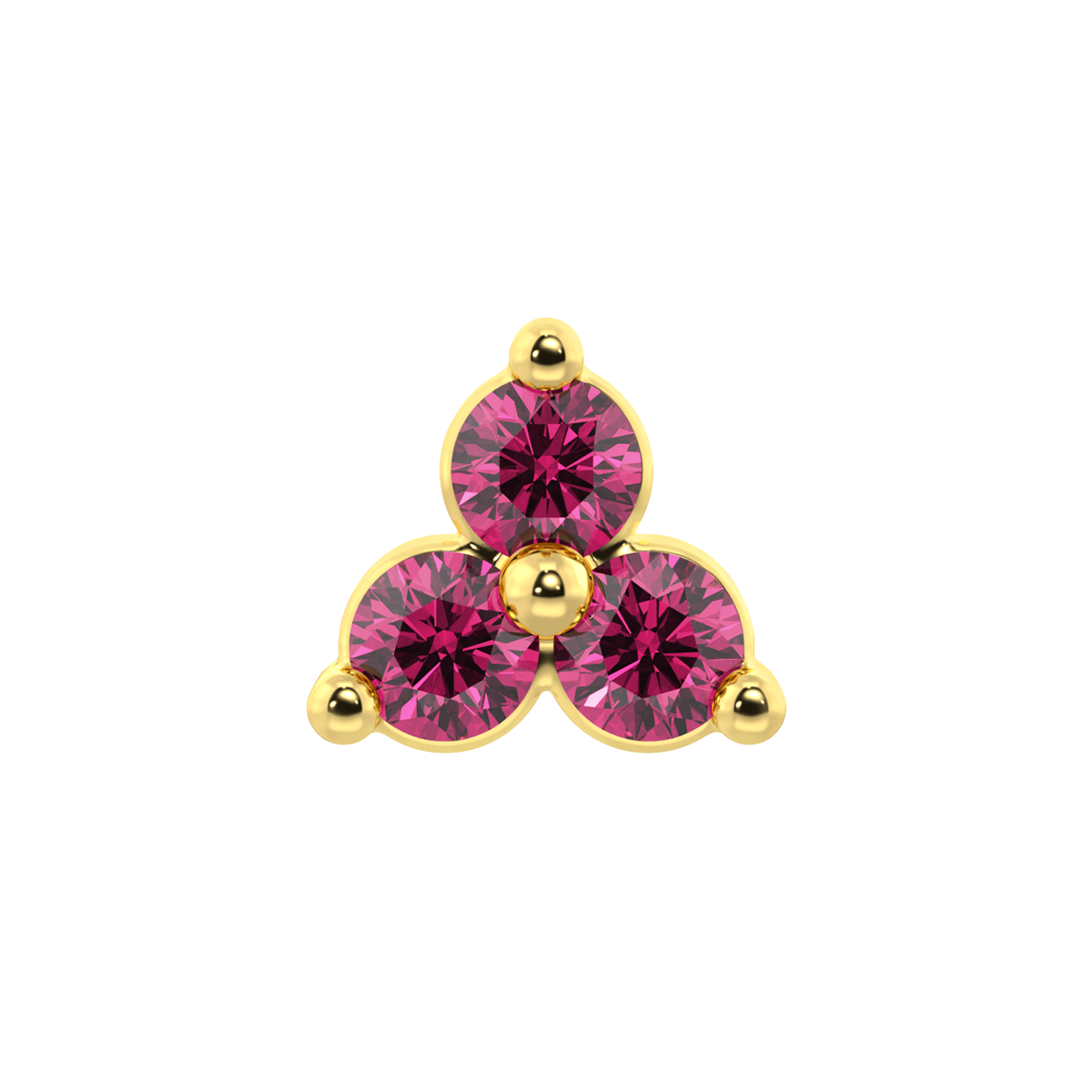 Trinity 3 Stone End With Genuine Faceted/Diamonds