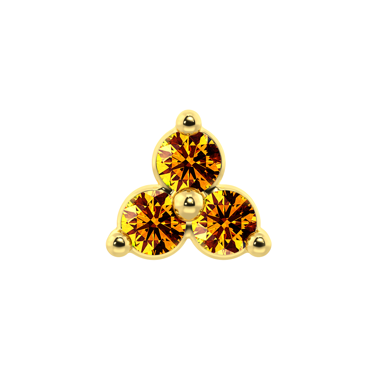 Trinity 3 Stone End With Genuine Faceted/Diamonds