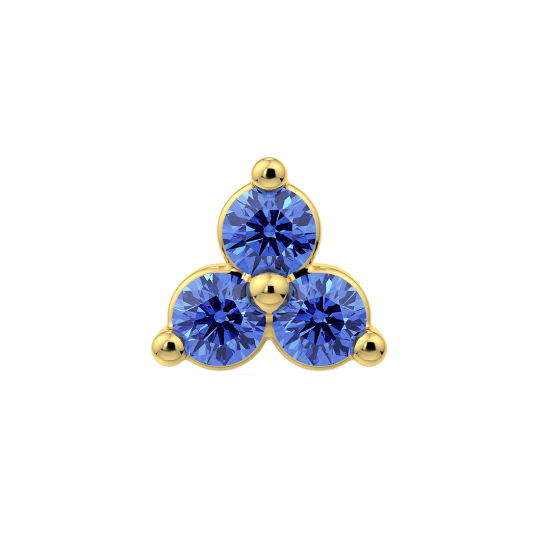 Trinity 3 Stone End With Genuine Faceted/Diamonds