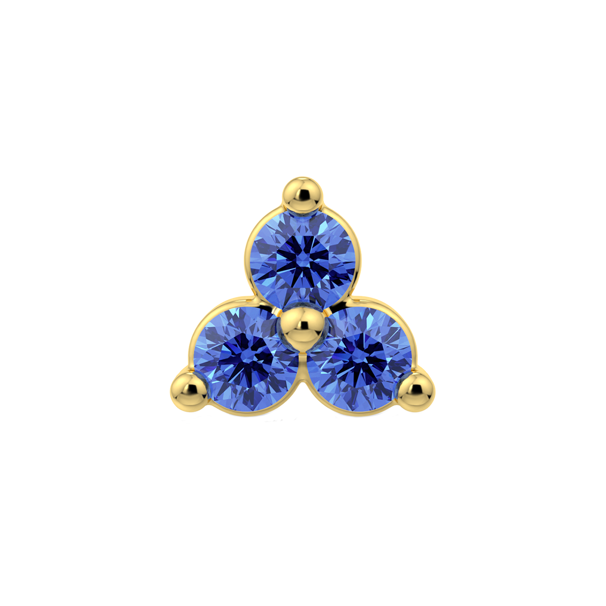 Trinity 3 Stone End With Genuine Faceted/Diamonds
