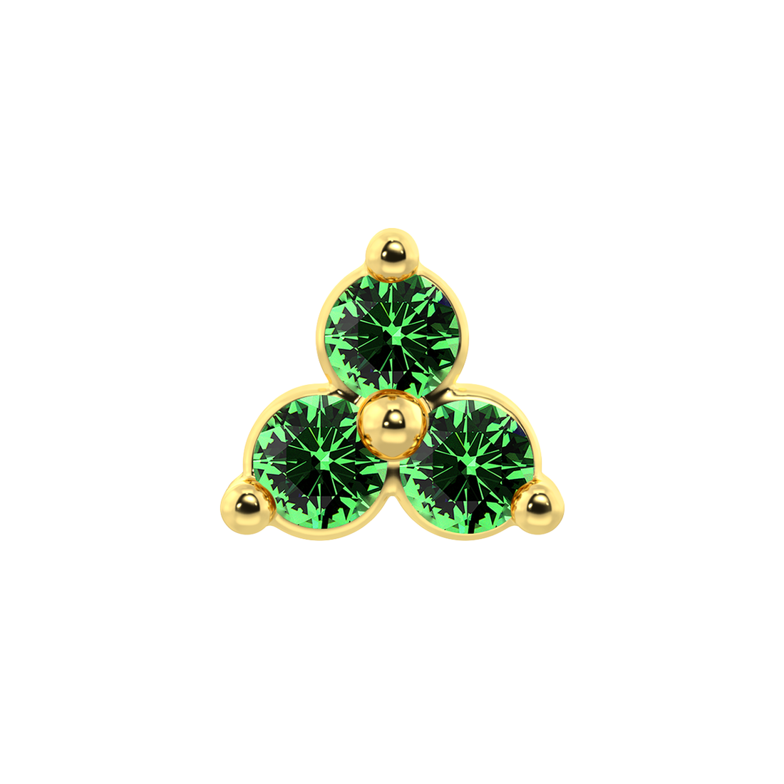 Trinity 3 Stone End With Genuine Faceted/Diamonds