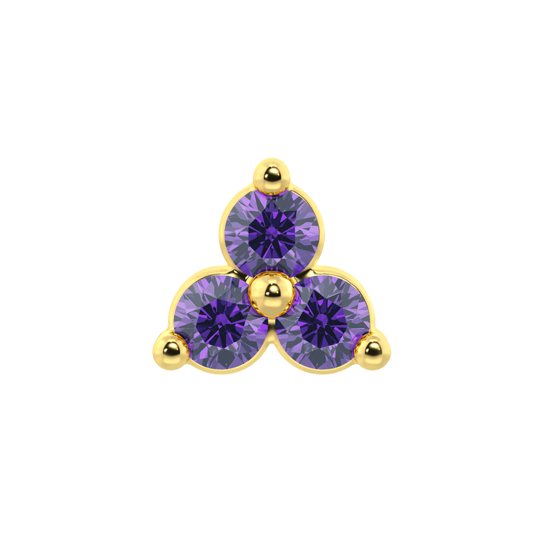 Trinity 3 Stone End With Genuine Faceted/Diamonds