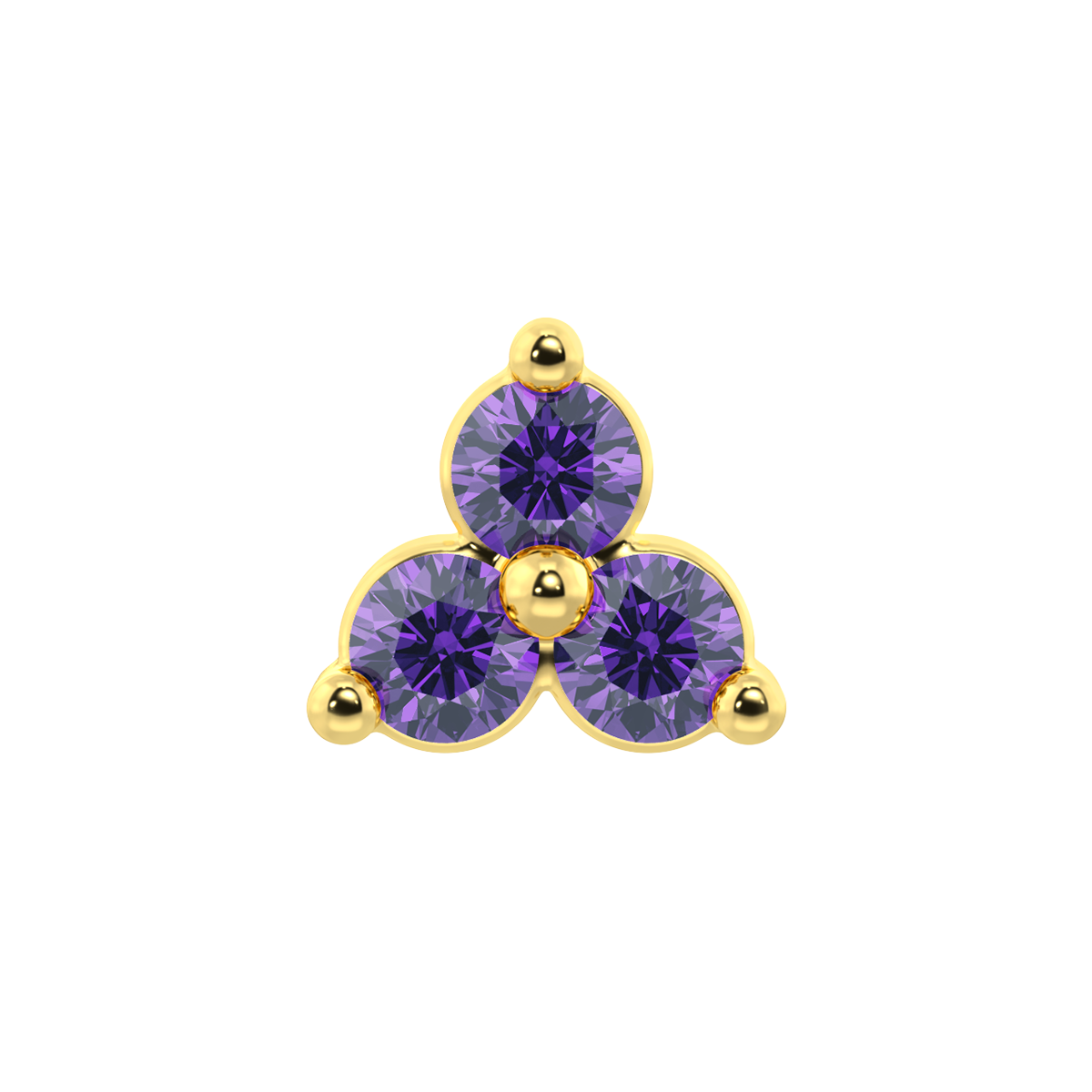 Trinity 3 Stone End With Genuine Faceted/Diamonds