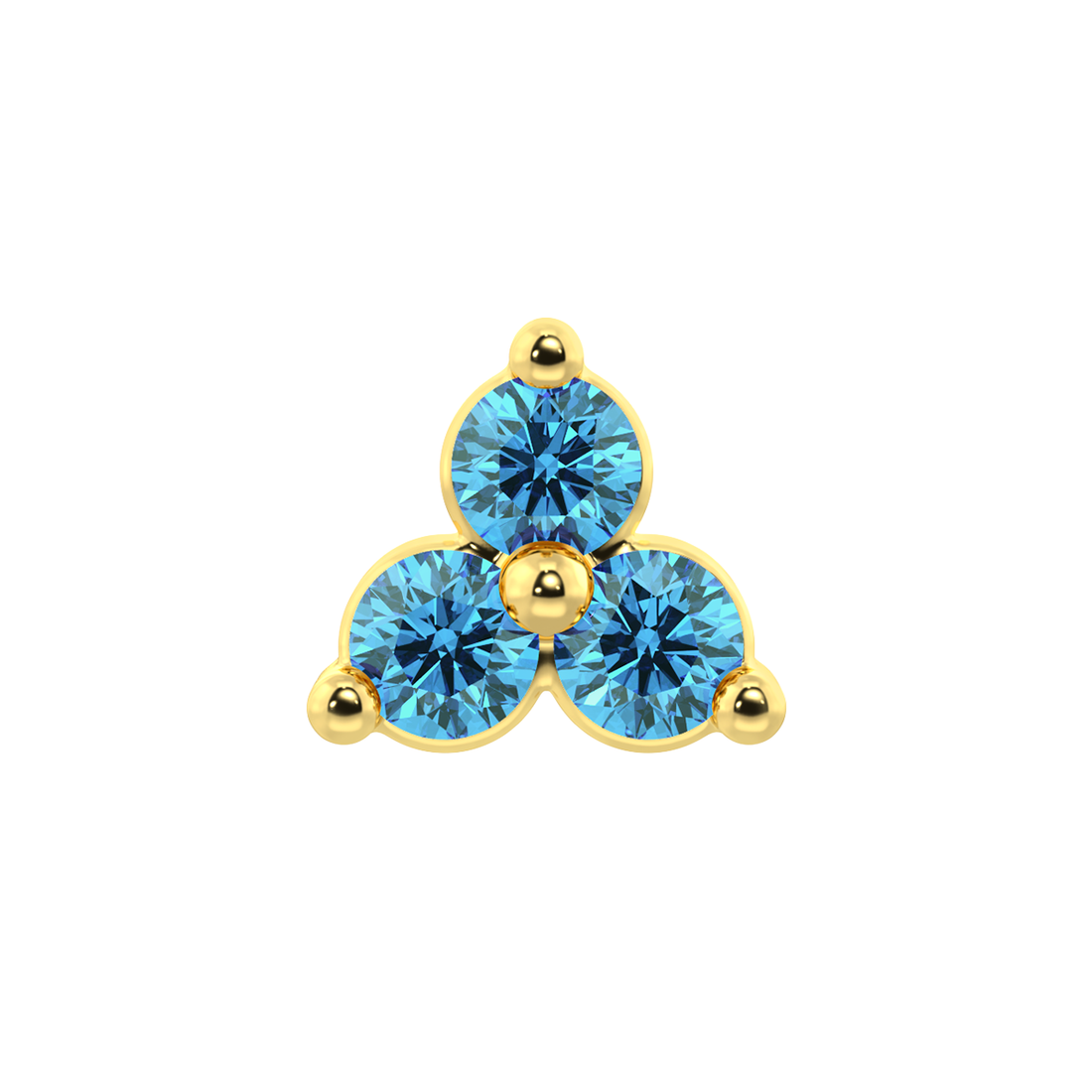 Trinity 3 Stone End With Genuine Faceted/Diamonds