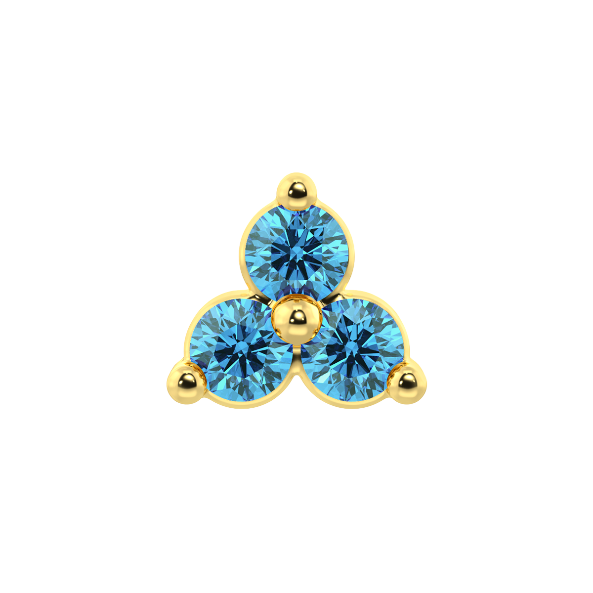 Trinity 3 Stone End With Genuine Faceted/Diamonds