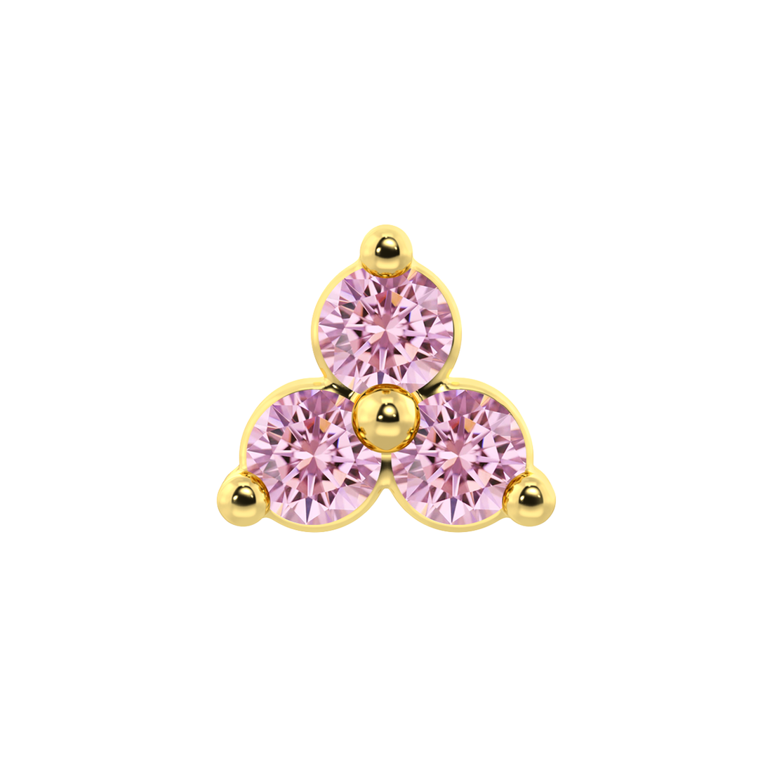 Trinity 3 Stone End With Genuine Faceted/Diamonds