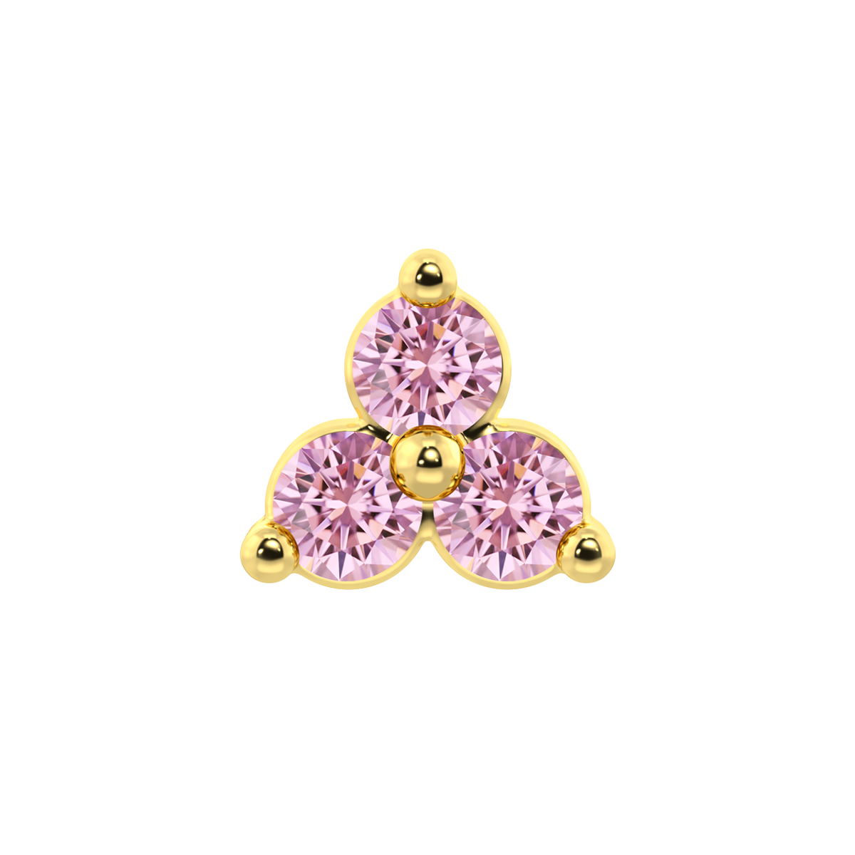 Trinity 3 Stone End With Genuine Faceted/Diamonds