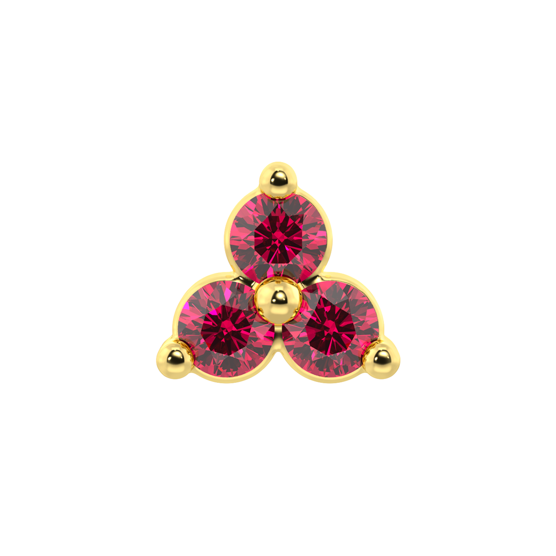 Trinity 3 Stone End With Genuine Faceted/Diamonds