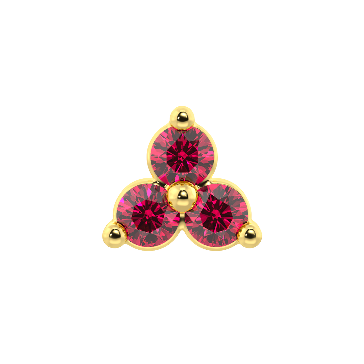 Trinity 3 Stone End With Genuine Faceted/Diamonds