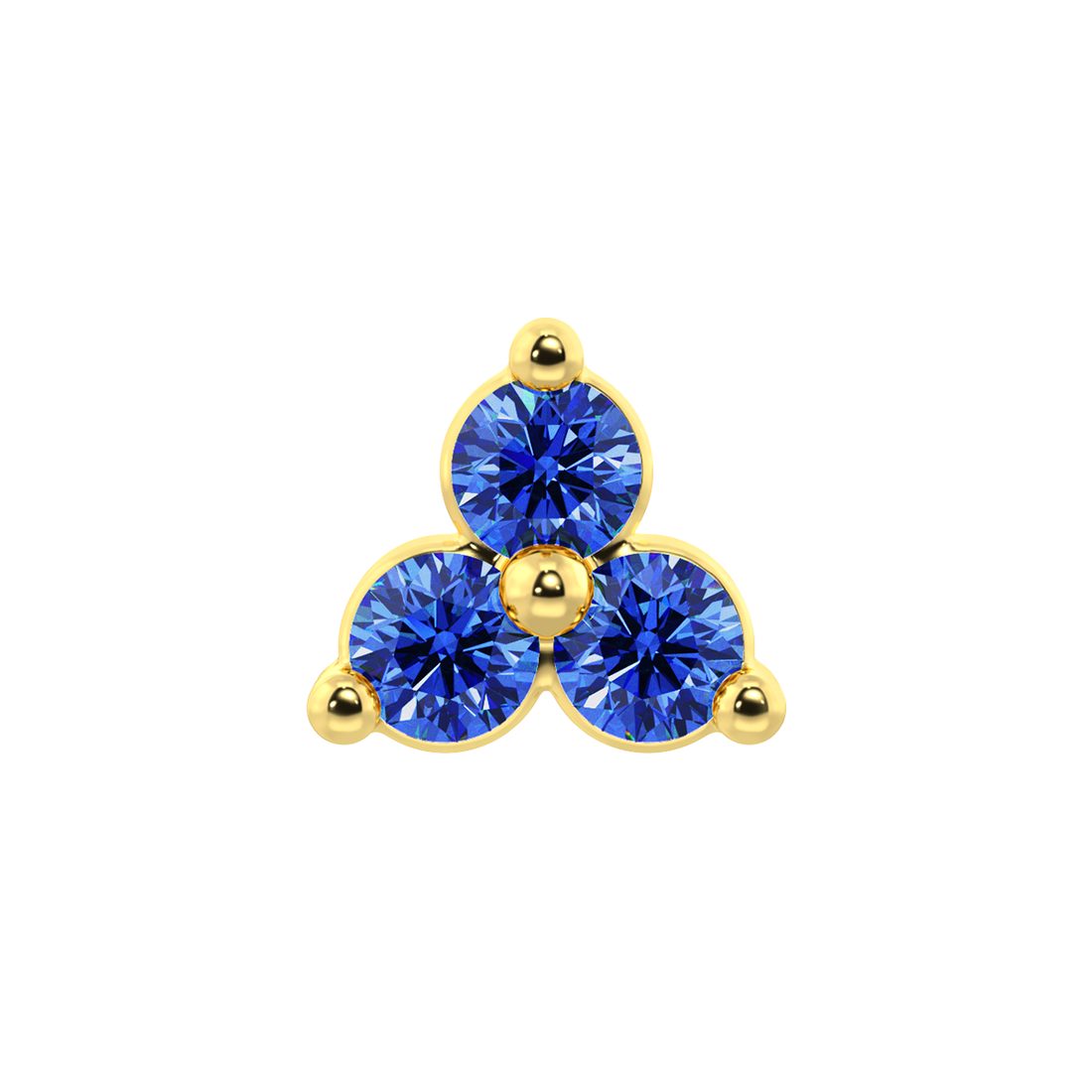 Trinity 3 Stone End With Genuine Faceted/Diamonds