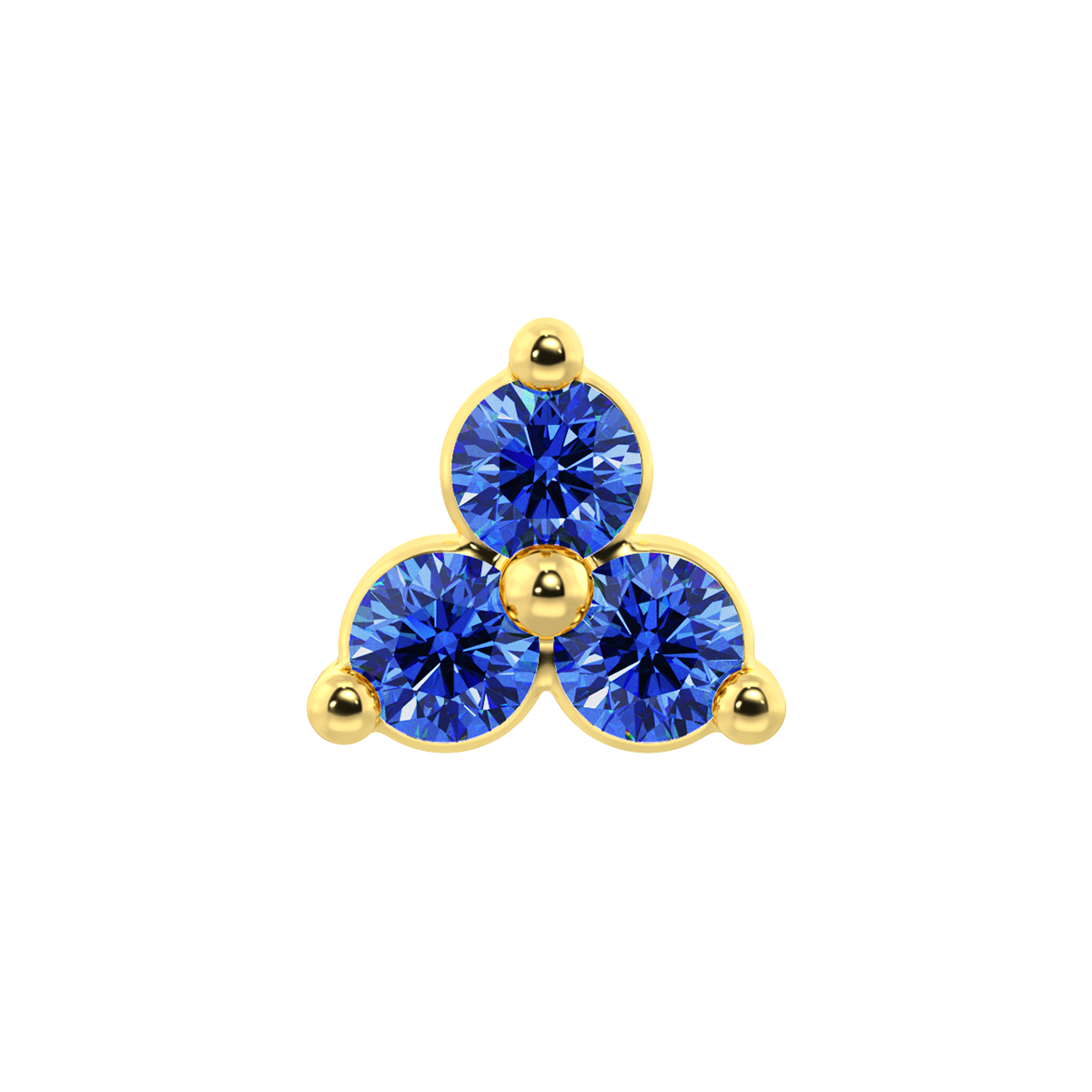 Trinity 3 Stone End With Genuine Faceted/Diamonds