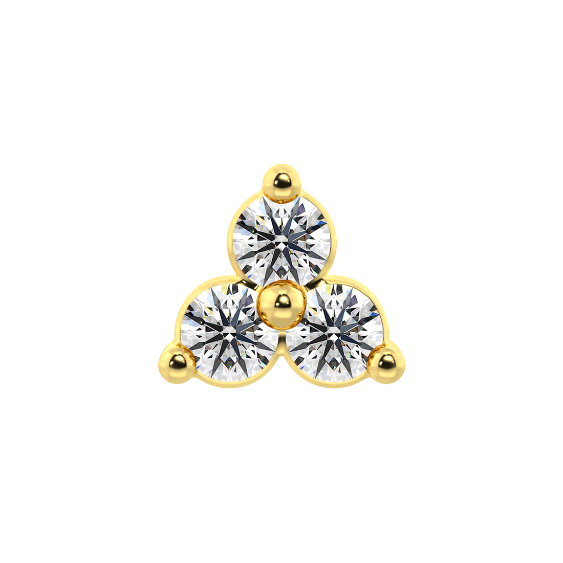 Trinity 3 Stone End With Genuine Faceted/Diamonds