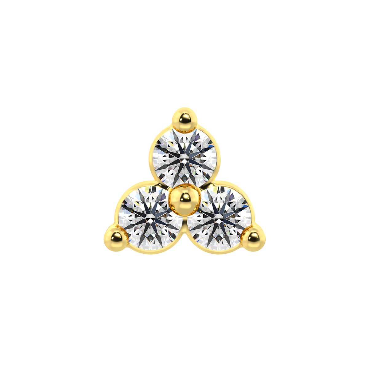 Trinity 3 Stone End With Genuine Faceted/Diamonds