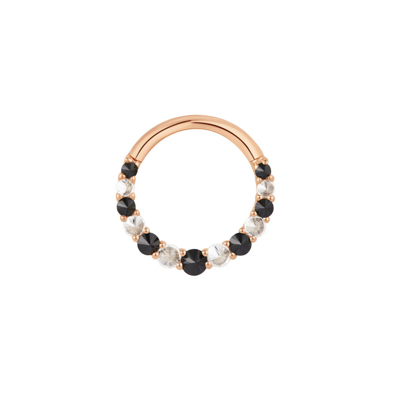 Eclipse with Black Spinel and CZ Clicker — Buddha