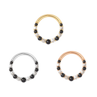 Eclipse with Black Spinel and CZ Clicker — Buddha