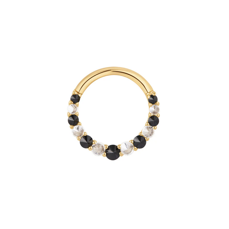 Eclipse with Black Spinel and CZ Clicker — Buddha