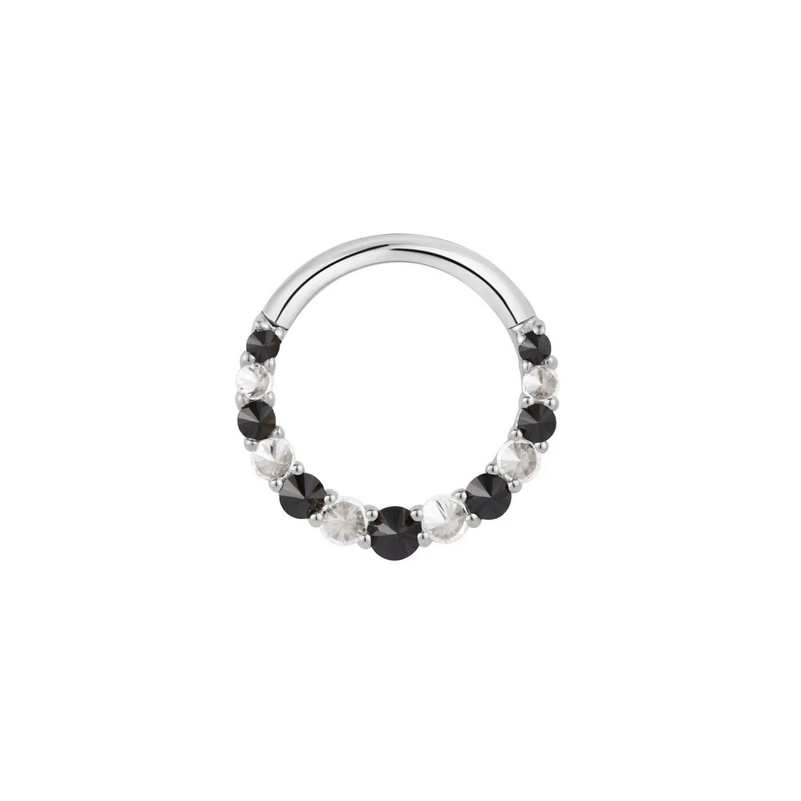 Eclipse with Black Spinel and CZ Clicker — Buddha
