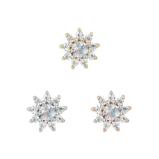 Eloise with Rainbow Moonstone and White Sapphire From Buddha
