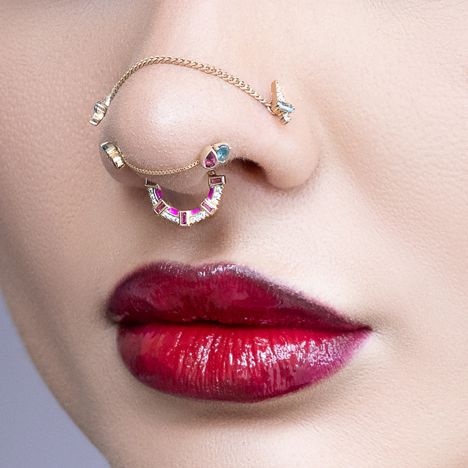 Era with Pink Tourmaline and London Blue Topaz — Buddha