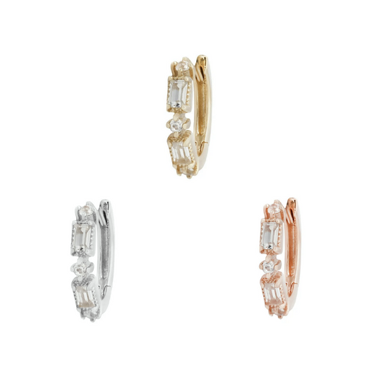 Euphoria Huggie Clicker with White Sapphire From Buddha