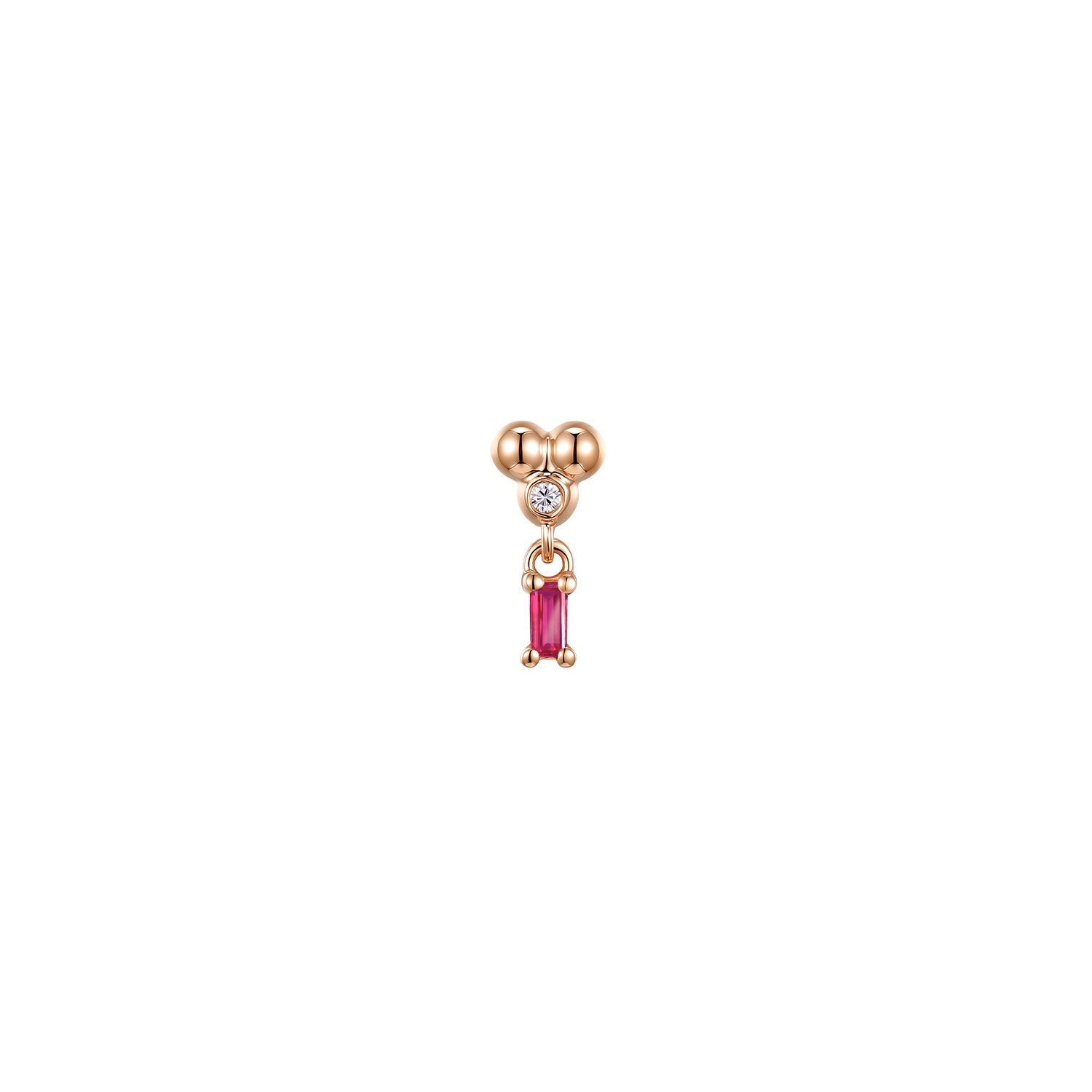 Ezra 3 Prong Baguette Dangle - Colored Gemstone