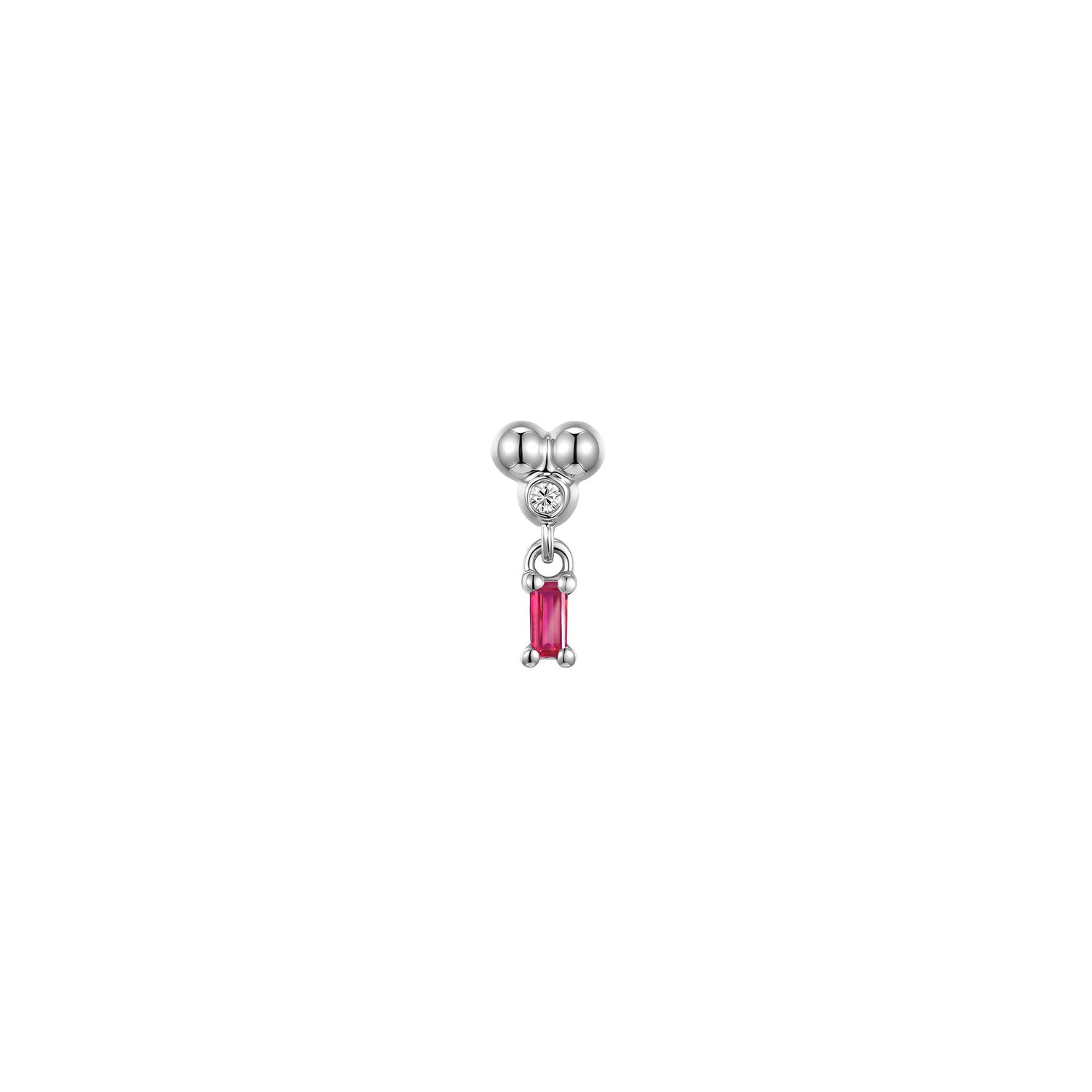 Ezra 3 Prong Baguette Dangle - Colored Gemstone