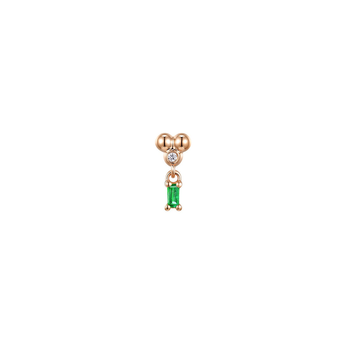 Ezra 3 Prong Baguette Dangle - Colored Gemstone