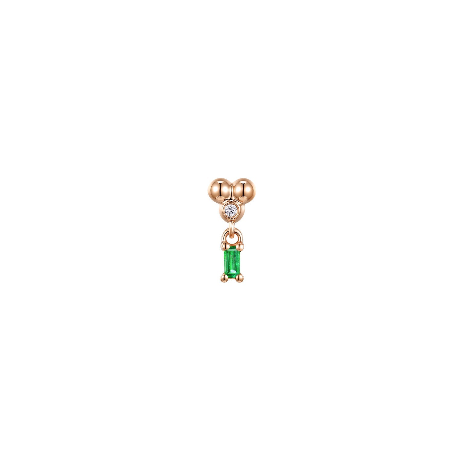 Ezra 3 Prong Baguette Dangle - Colored Gemstone