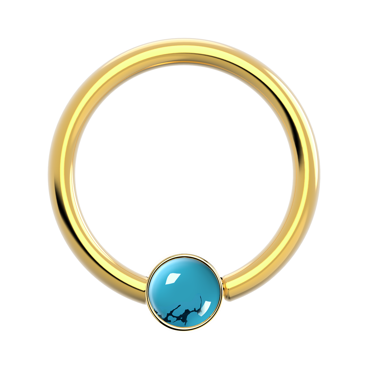 16g Gold Fixed Bezel Ring With Genuine Stone