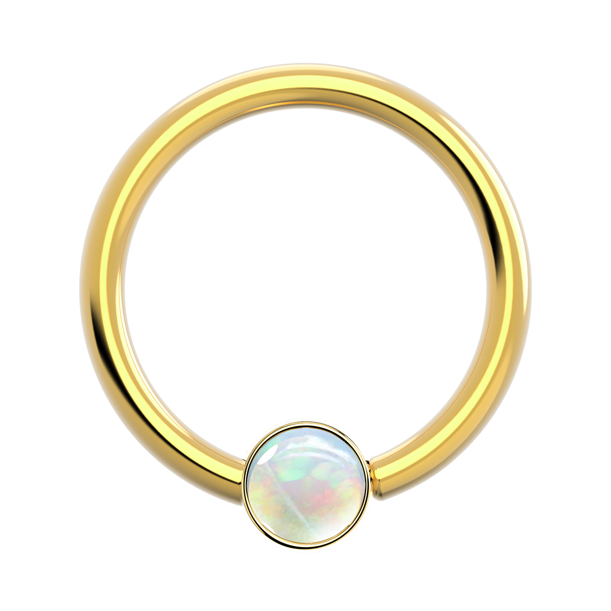 16g Gold Fixed Bezel Ring With Genuine Stone