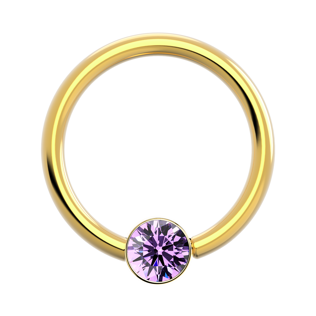 16g Gold Fixed Bezel Ring With Genuine Stone