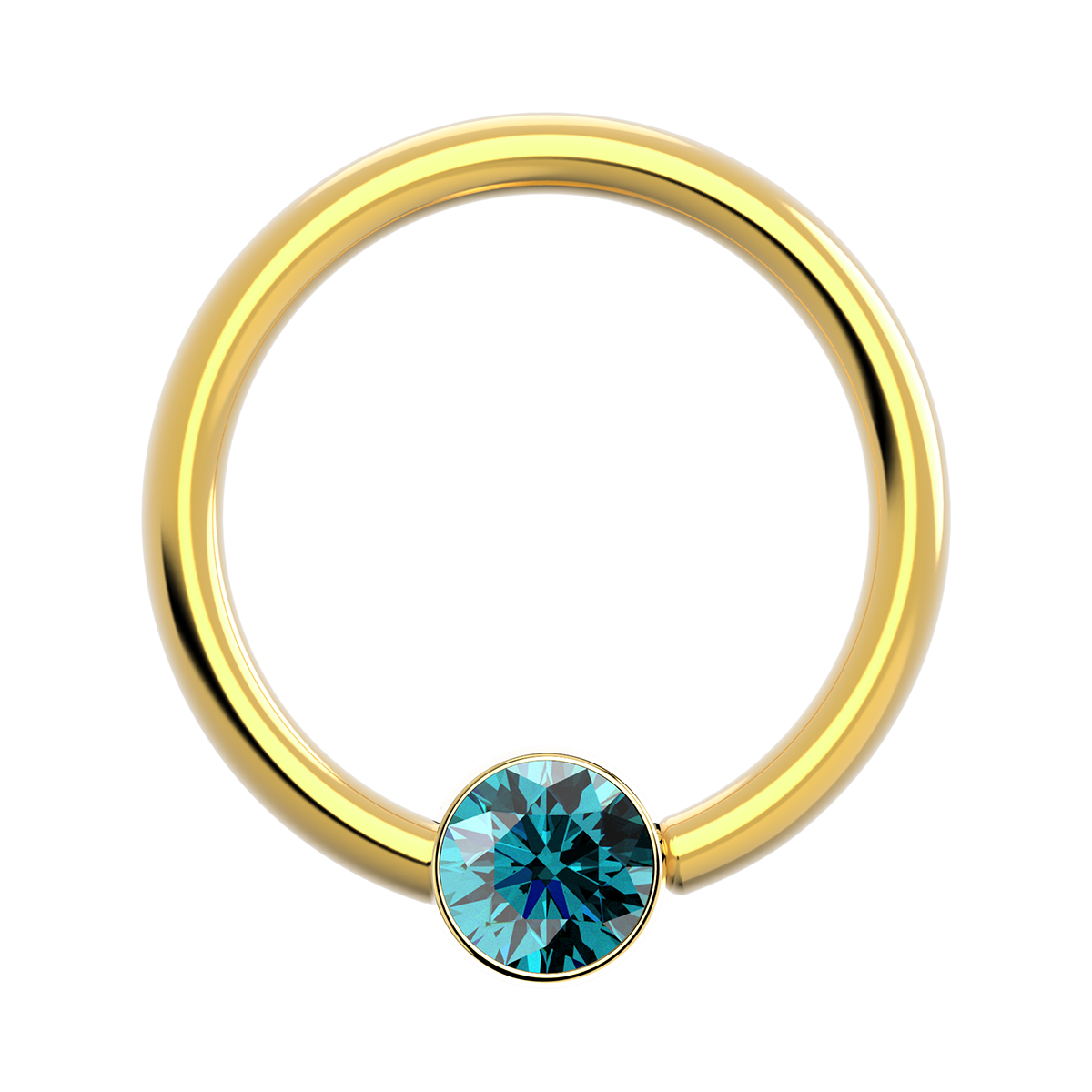 16g Gold Fixed Bezel Ring With Genuine Stone