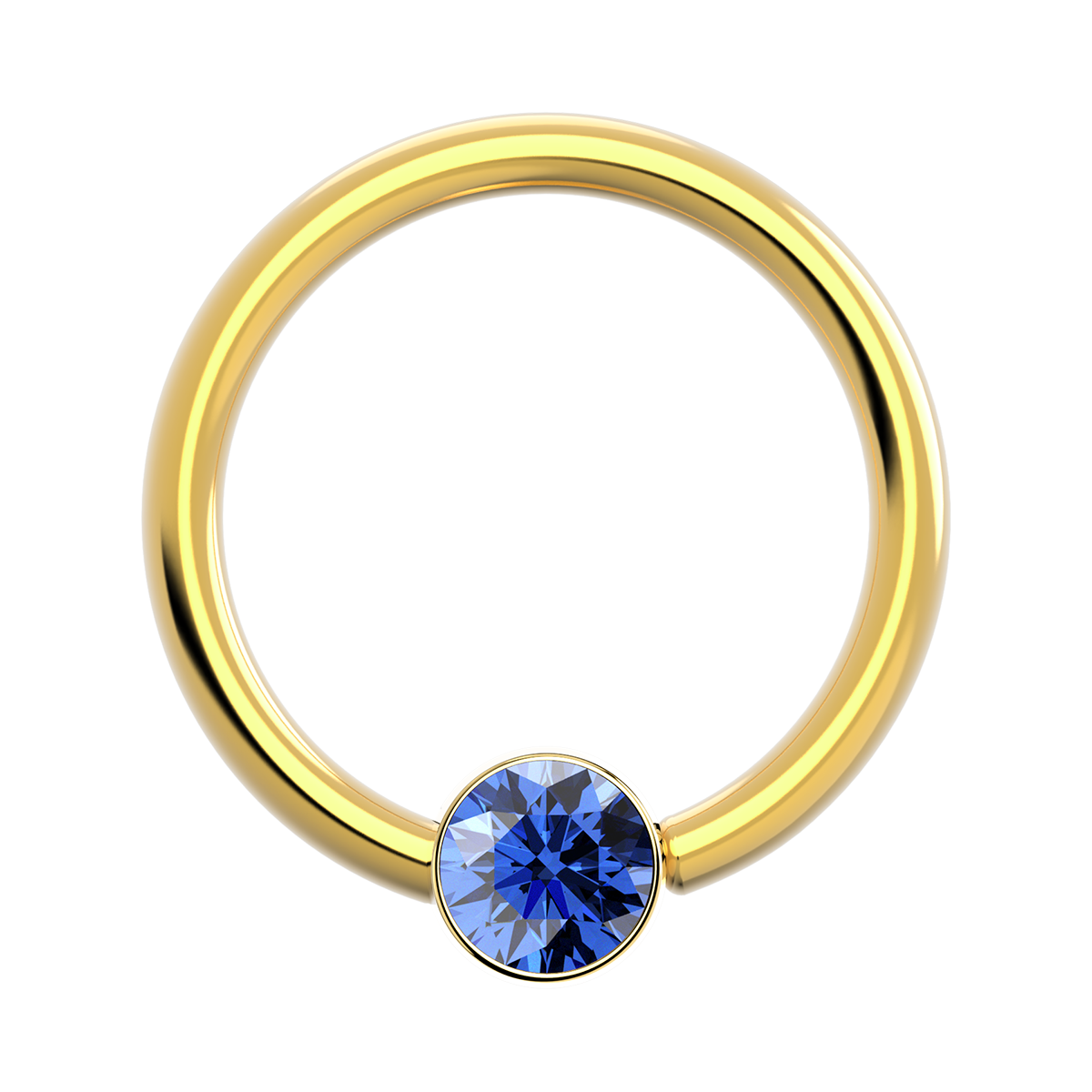 16g Gold Fixed Bezel Ring With Genuine Stone