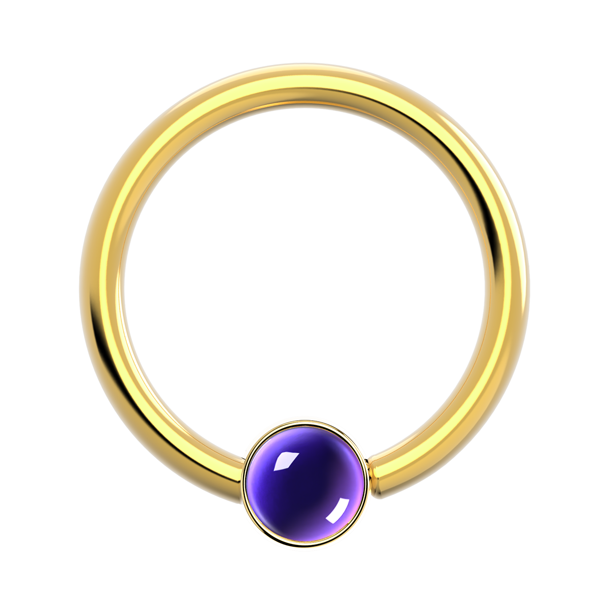 18g Gold Fixed Bezel Ring With Genuine Stone