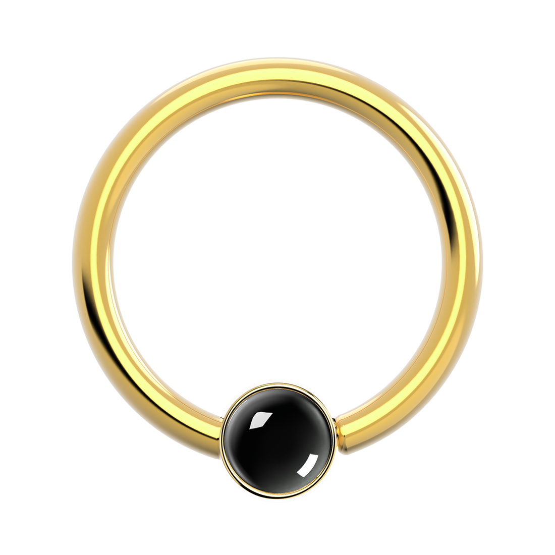 18g Gold Fixed Bezel Ring With Genuine Stone