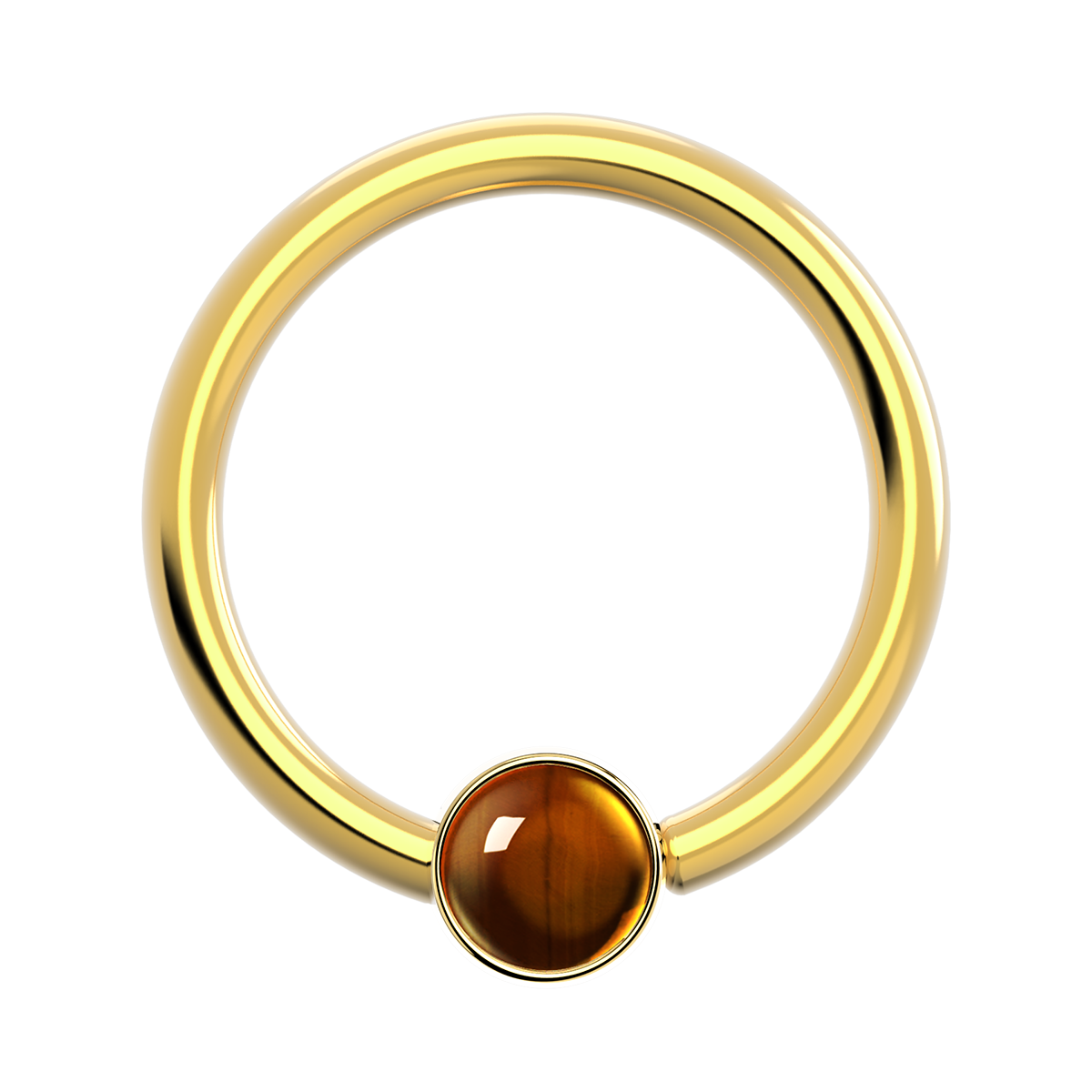 18g Gold Fixed Bezel Ring With Genuine Stone