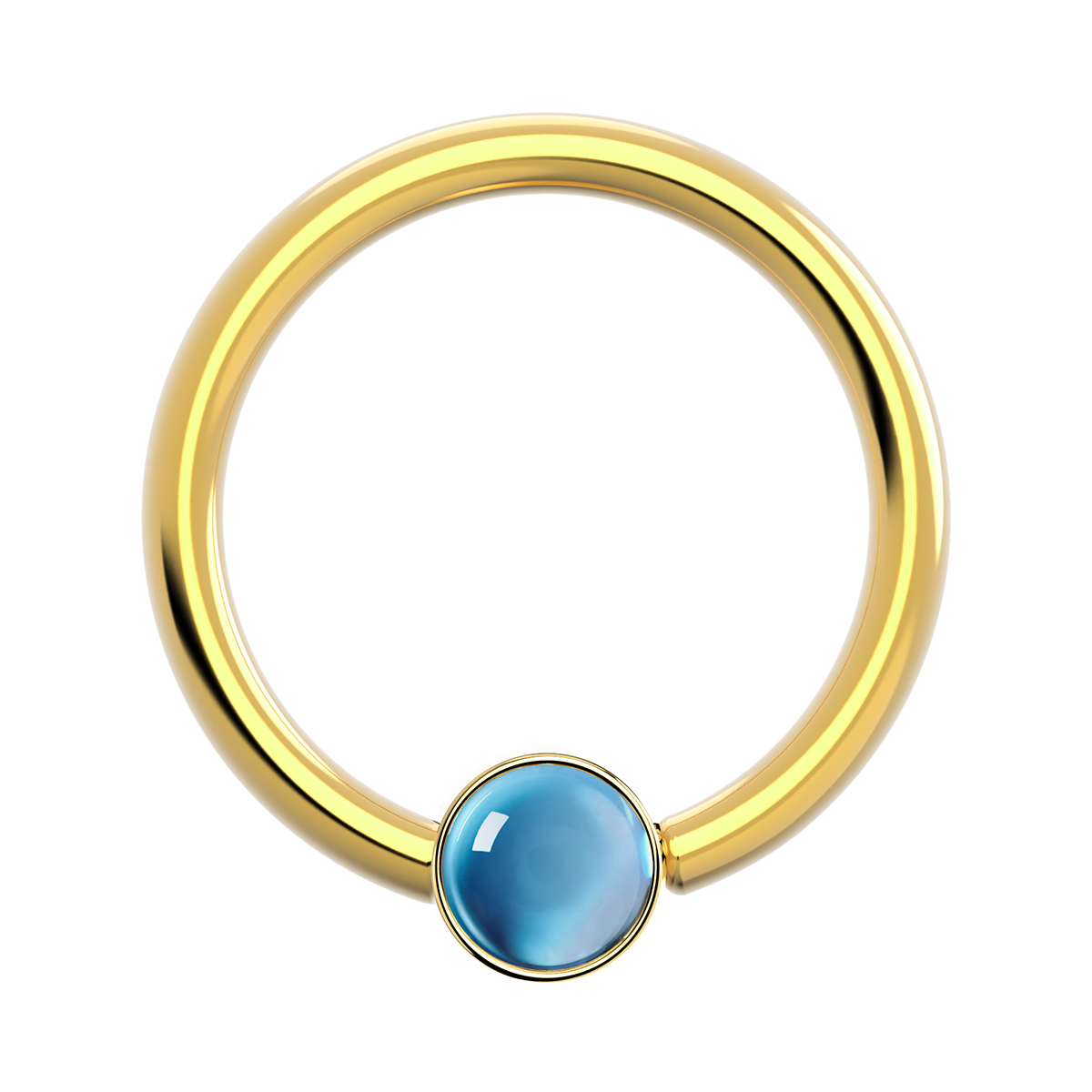 20g Gold Fixed Bezel Ring With Genuine Stone