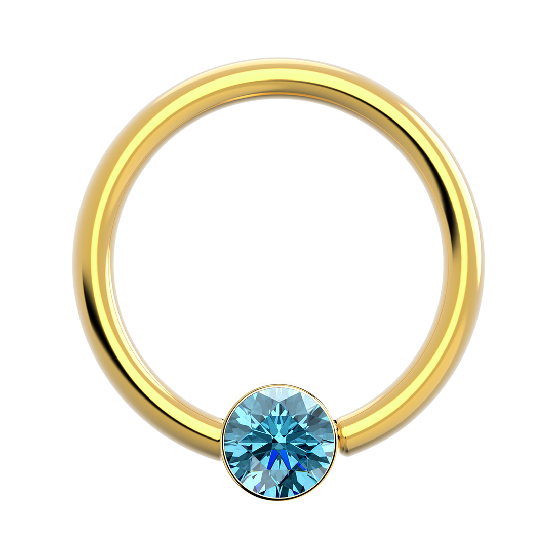 20g Gold Fixed Bezel Ring With Genuine Stone