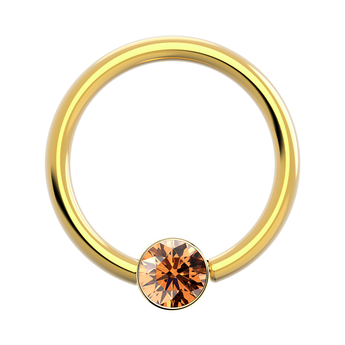 20g Gold Fixed Bezel Ring With Genuine Stone