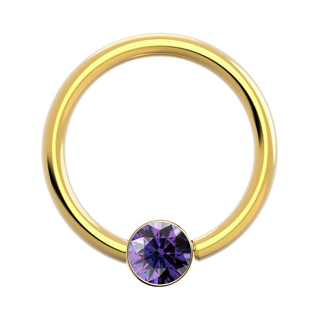 20g Gold Fixed Bezel Ring With Genuine Stone