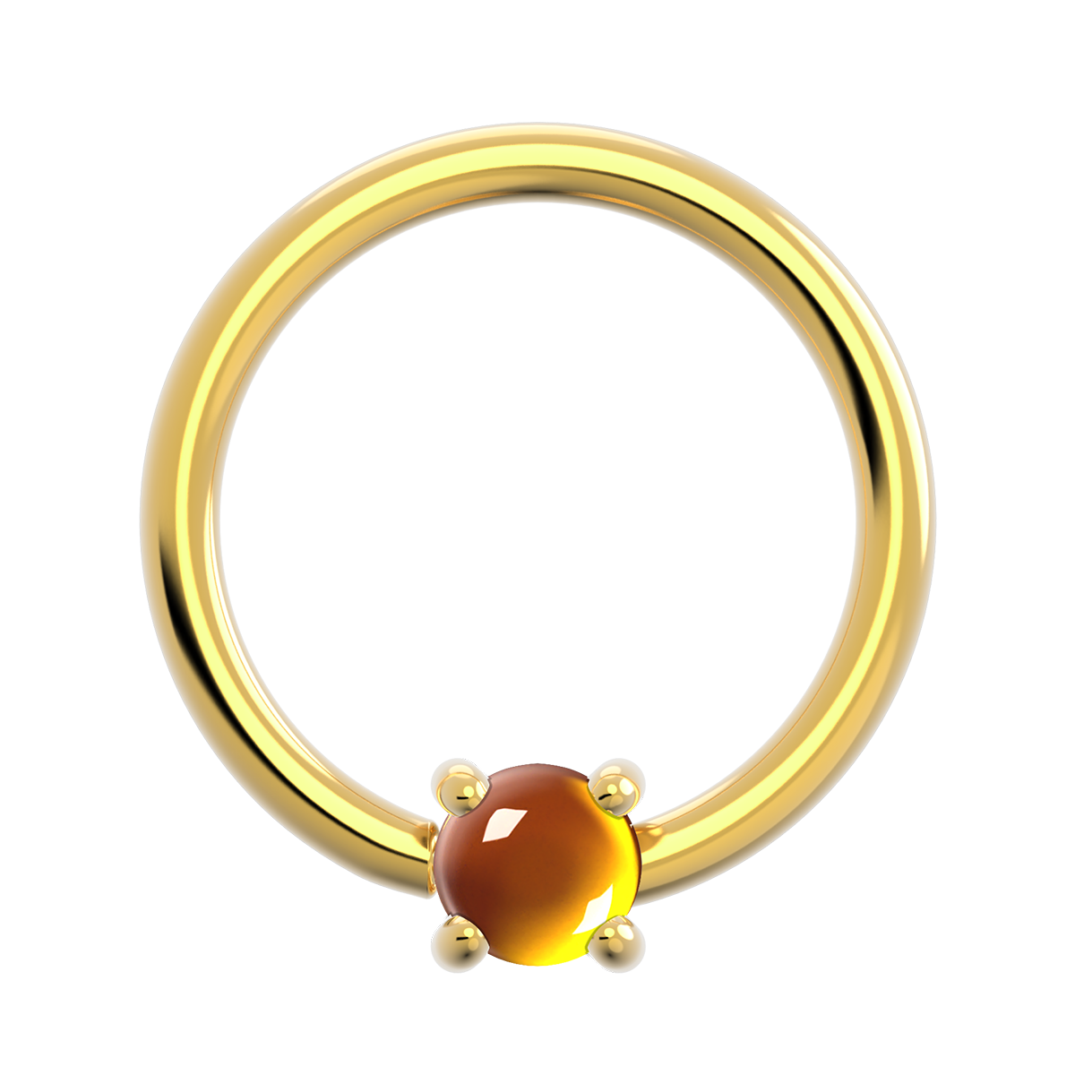 16g Gold Fixed Prong Ring With Genuine Stone