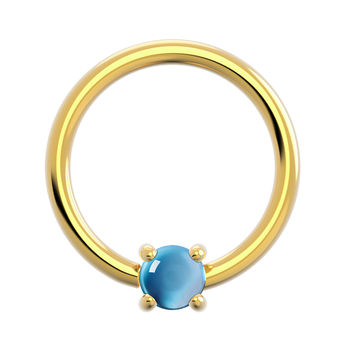 16g Gold Fixed Prong Ring With Genuine Stone