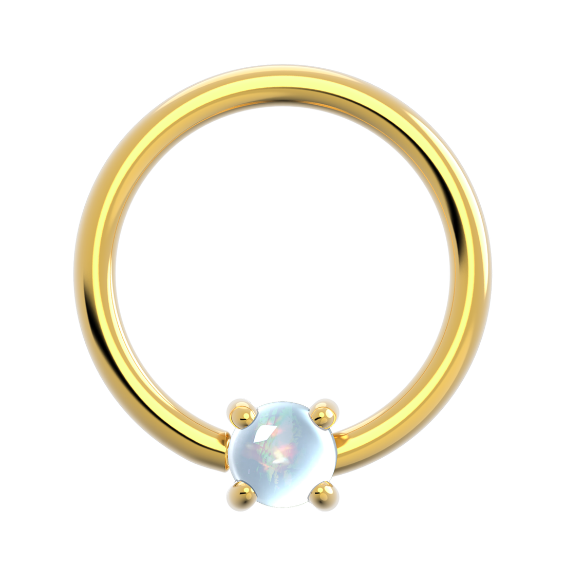 16g Gold Fixed Prong Ring With Genuine Stone