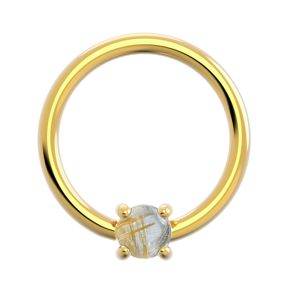 16g Gold Fixed Prong Ring With Genuine Stone