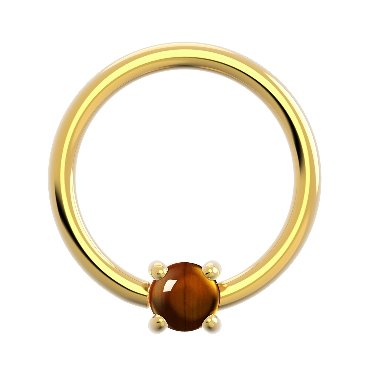 16g Gold Fixed Prong Ring With Genuine Stone