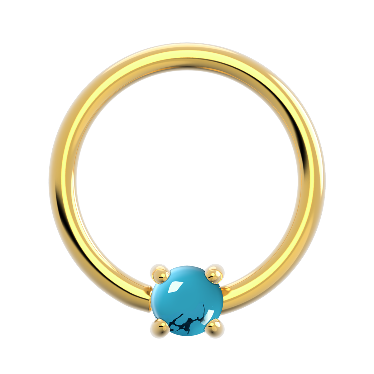 16g Gold Fixed Prong Ring With Genuine Stone