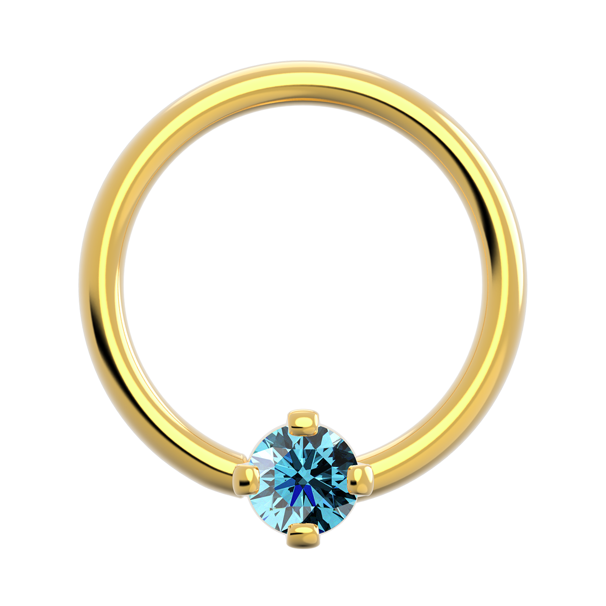 16g Gold Fixed Prong Ring With Genuine Stone