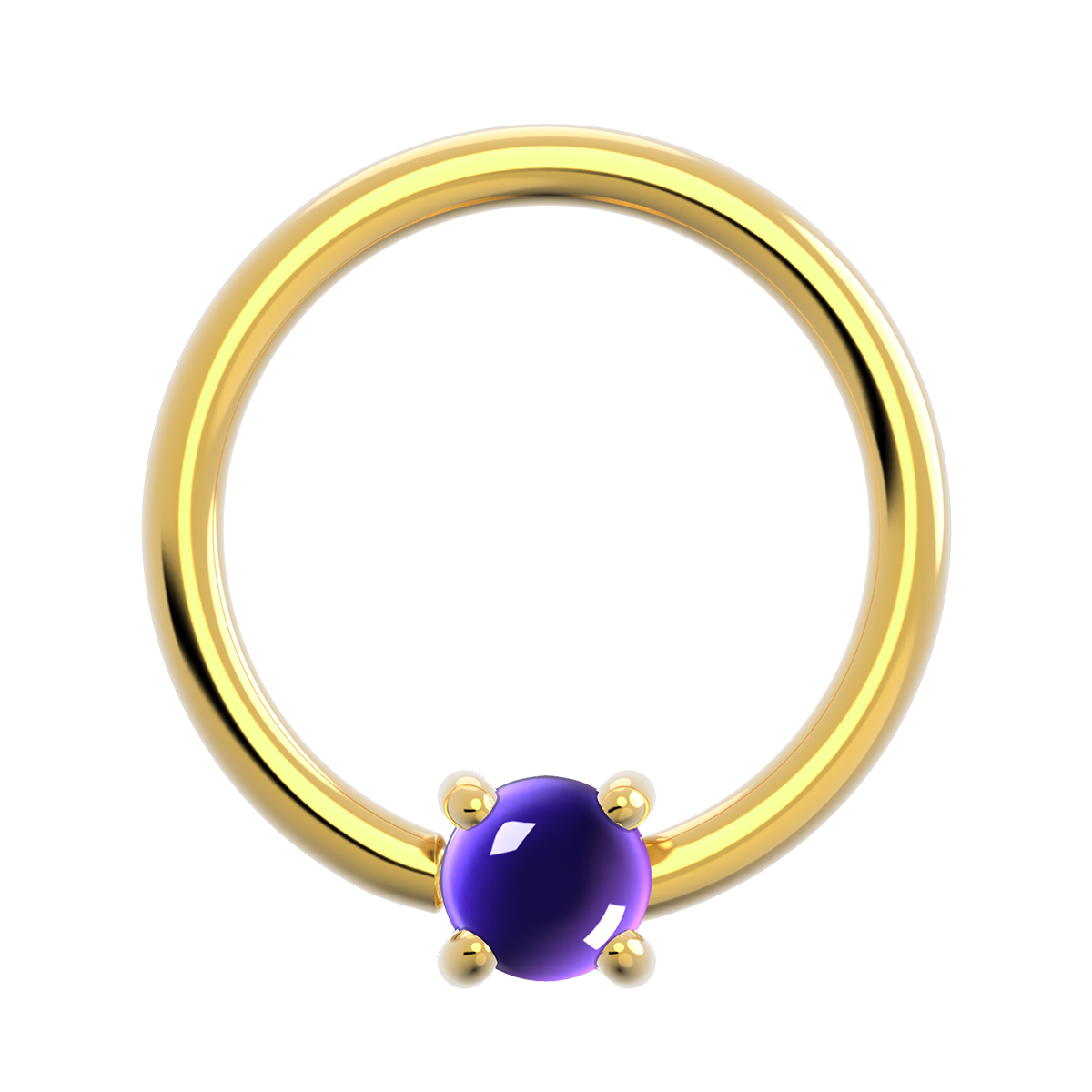 18g Gold Fixed Prong Ring With Genuine Stone