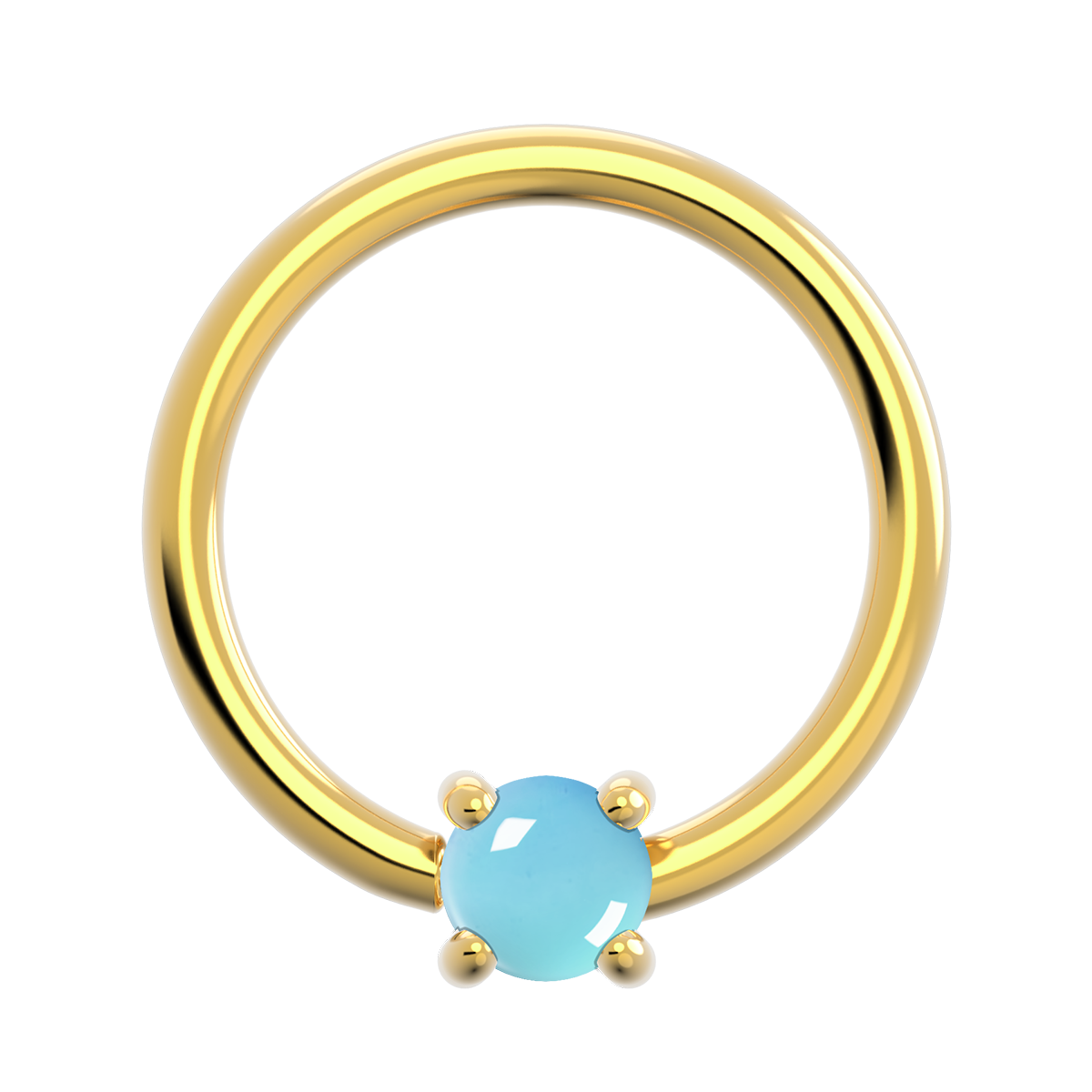 18g Gold Fixed Prong Ring With Genuine Stone