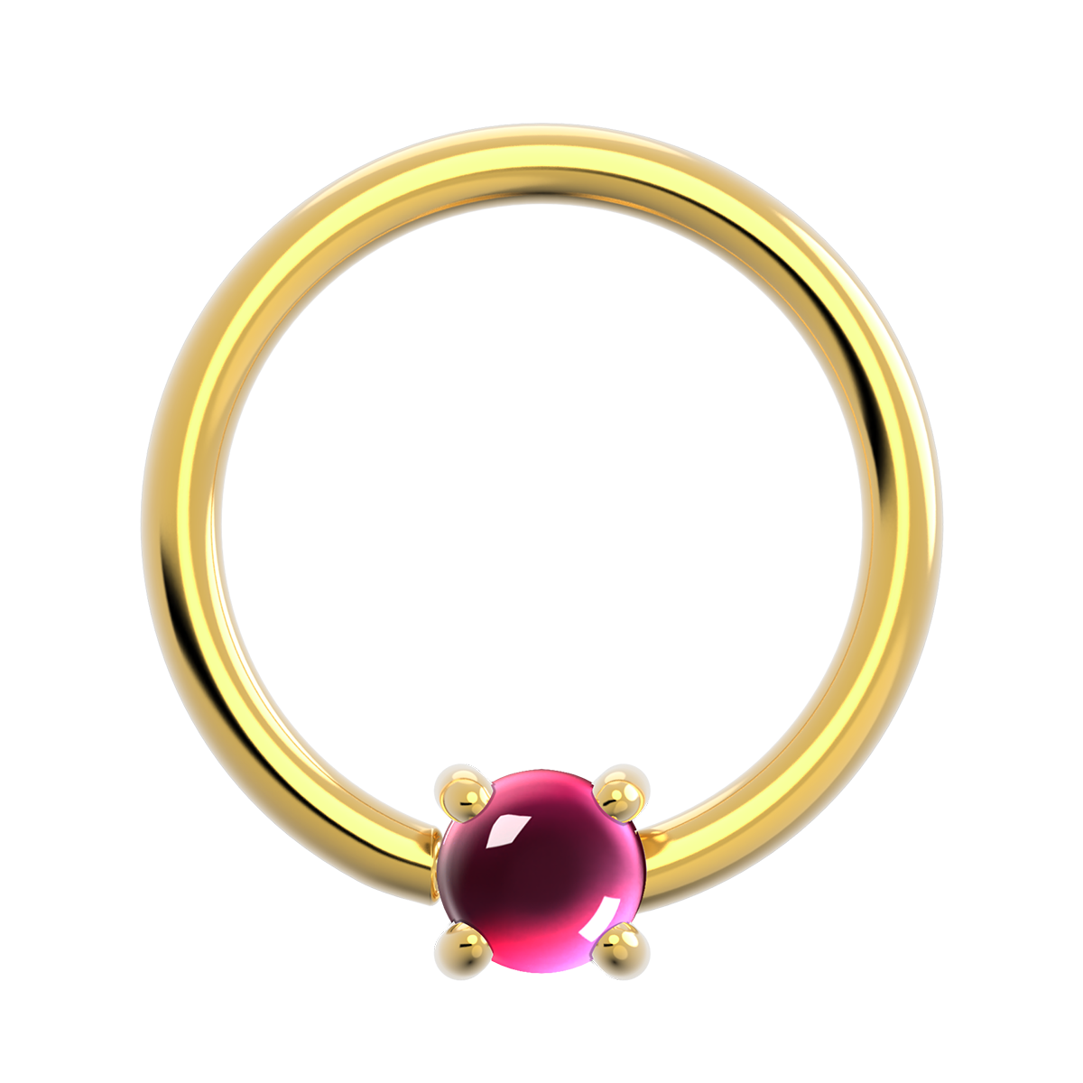 18g Gold Fixed Prong Ring With Genuine Stone